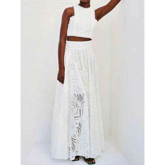 Eyelet Lace Top and Maxi Skirt Set - Picture 12 of 14